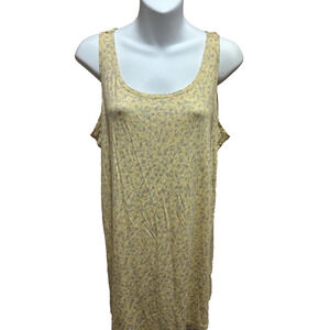 Logo by Lori Goldstein Womens Tank Top Size Large Yellow Tunic Sleeveless Shirt